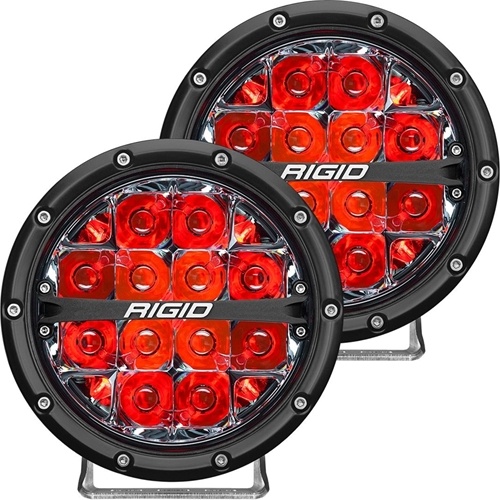 Rigid Industries Pair 360-Series 6 Inch Led Off-Road Spot Beam Red Backlight RIGID Industries - Open Box